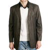 BGSD Men's Classic Three-Button Cowhide Leather Blazer - Regular, Tall, Big, Big & Tall