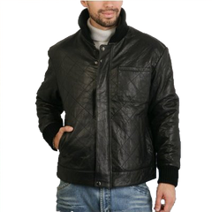 BGSD Men's Quilted New Zealand Lambskin Leather Motorcycle Jacket