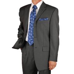 Italian Mens Suits Charcoal Pinstripe Merino Wool