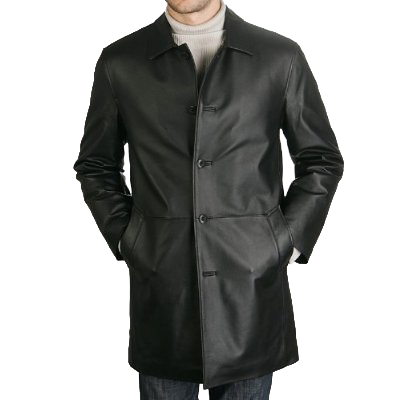 BGSD Men's Leather Car Coat